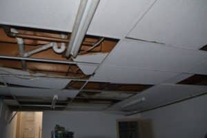 Water Damage to Drop Ceiling